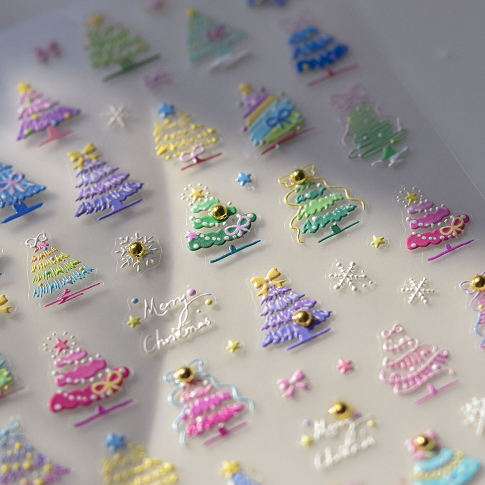 Nail Art Xmas Tree - Christmas Nail Art Stickers Decals 5D