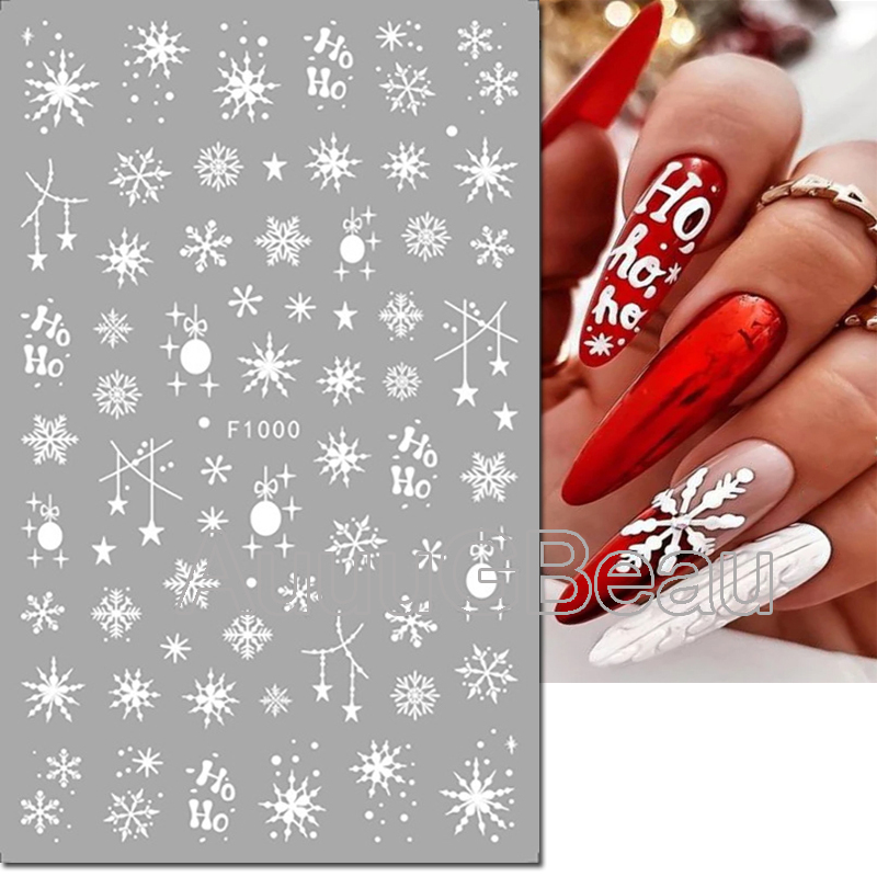 3d Nail Art Stickers Christmas - Nail Art Xmas Tree ulasan dan harga