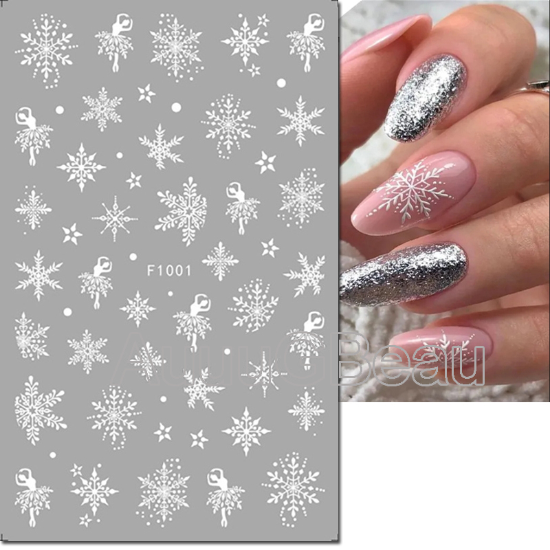 3d Nail Art Stickers Christmas - Nail Art Xmas Tree ulasan dan harga