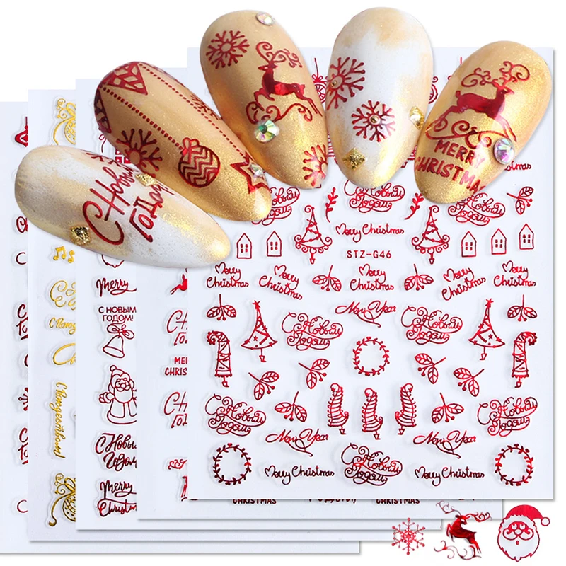 Christmas Nails Accesories Red - Nail Art Xmas Tree ulasan dan harga