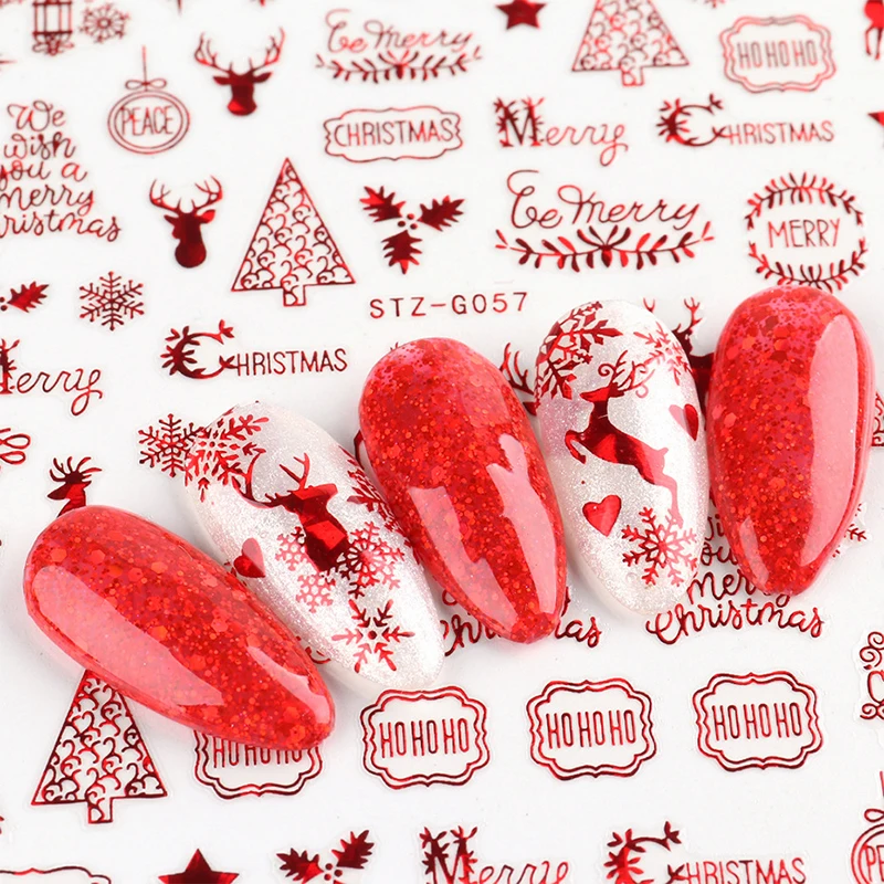 Christmas Nails Accesories Red - Nail Art Xmas Tree ulasan dan harga