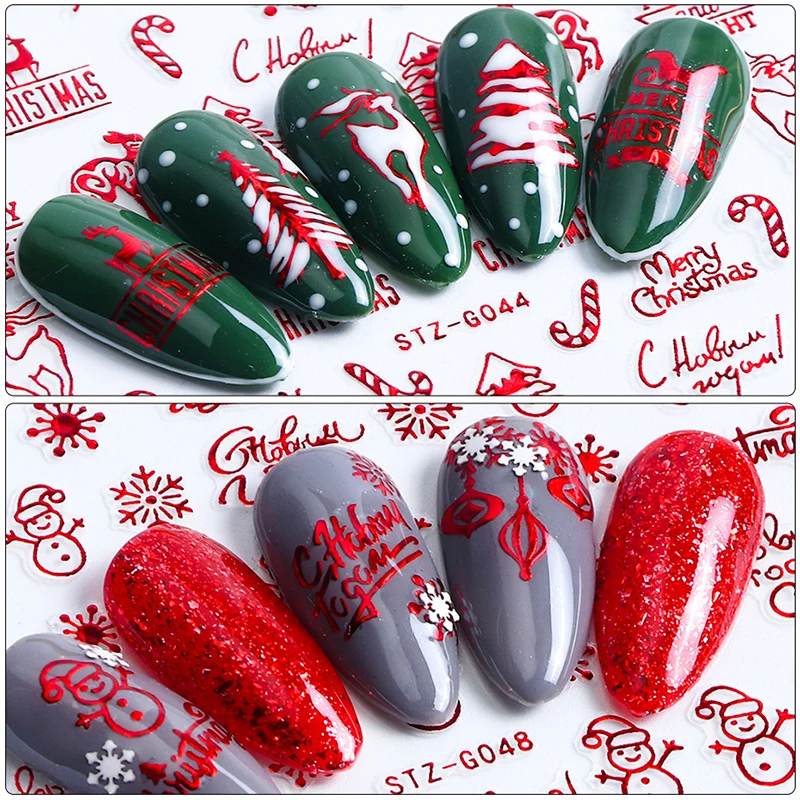 Christmas Nails Accesories Red - Nail Art Xmas Tree ulasan dan harga