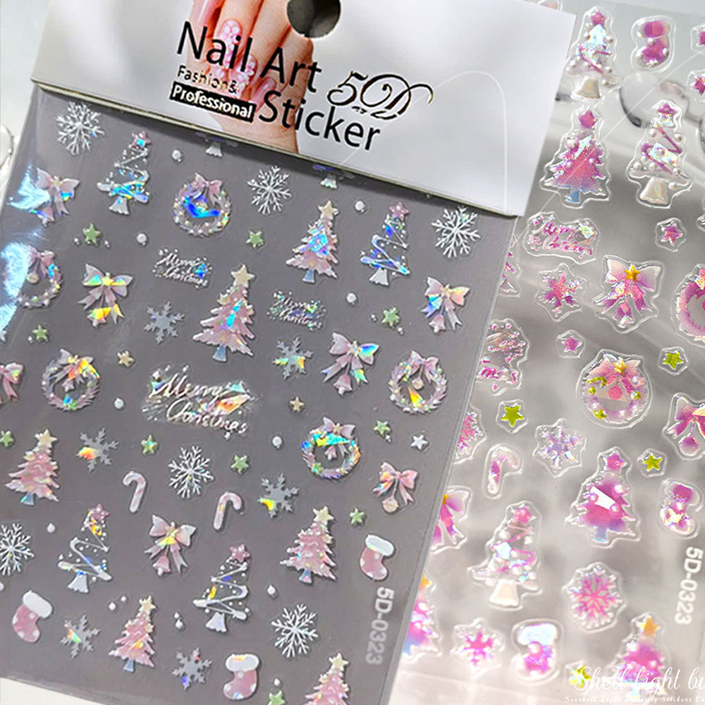 1pcs Aurora Pink Christmas Tre - Nail Art Xmas Tree ulasan dan harga