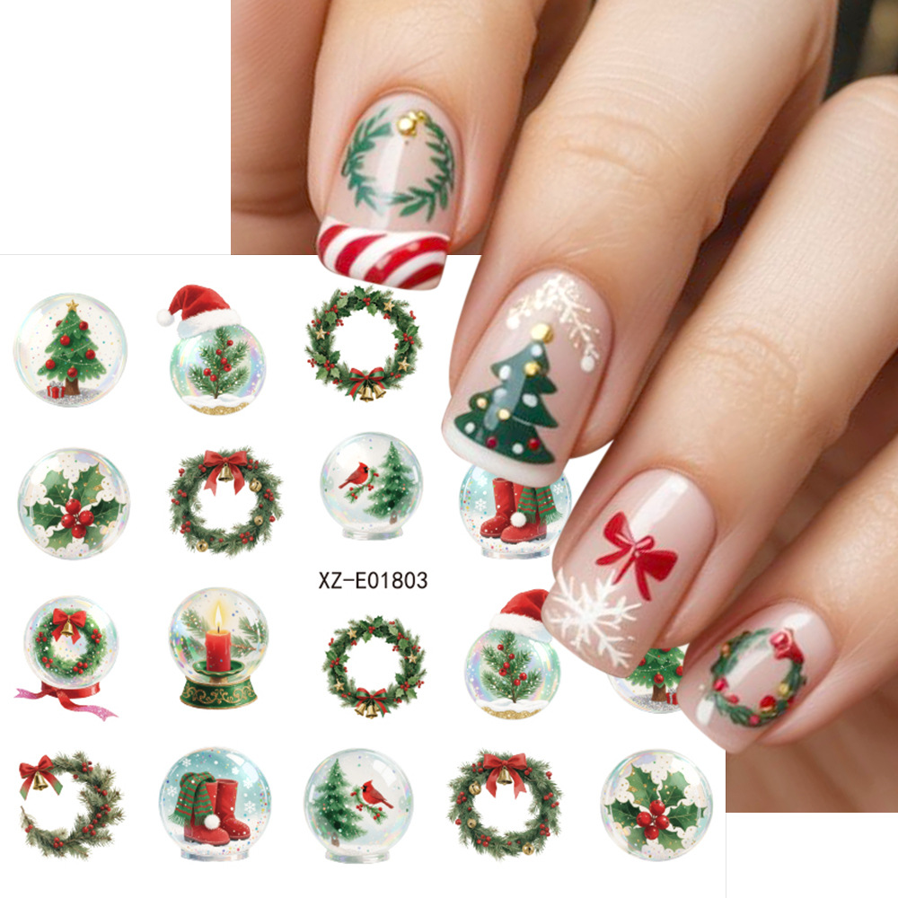 30pcs/set Christmas Nail Art S - Nail Art Xmas Tree ulasan dan harga