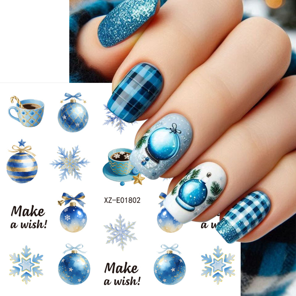 30pcs/set Christmas Nail Art S - Nail Art Xmas Tree ulasan dan harga