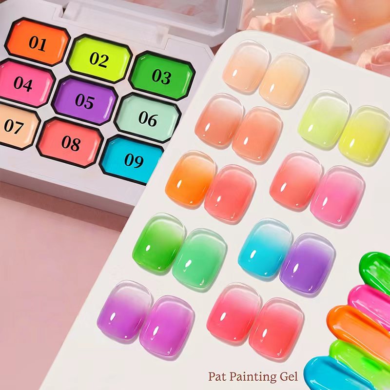 Summer Nine-Square Neon Nail G - Nail Art Rainbow ulasan dan harga
