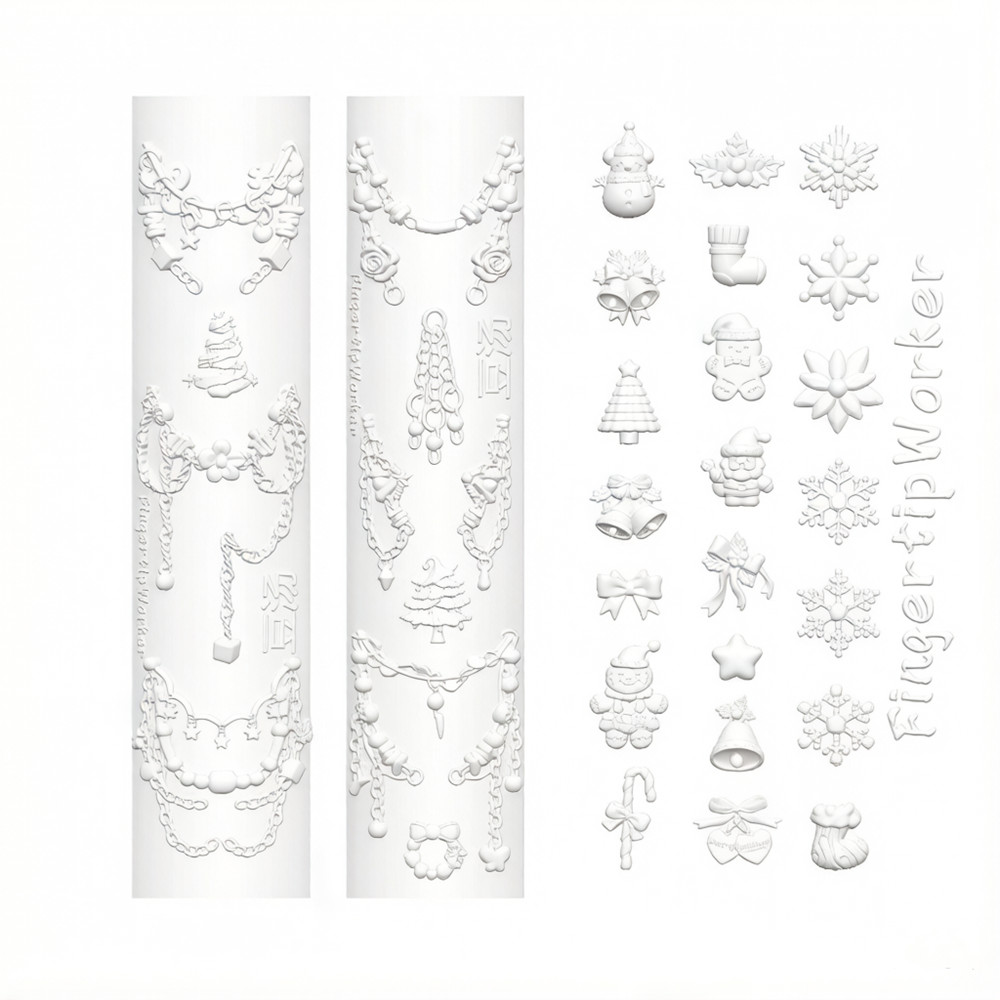 Christmas 3D Silicone Mold for - Nail Art Xmas Tree ulasan dan harga