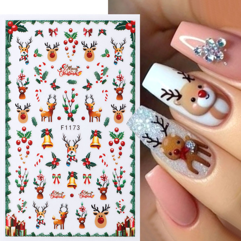 2pcs Festive Christmas Nail St - Nail Art Xmas Tree ulasan dan harga