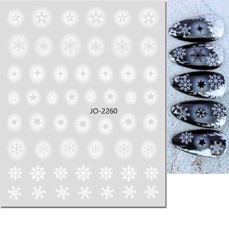 Nail Art 3d Decals White Hollo - Nail Art Xmas Tree ulasan dan harga