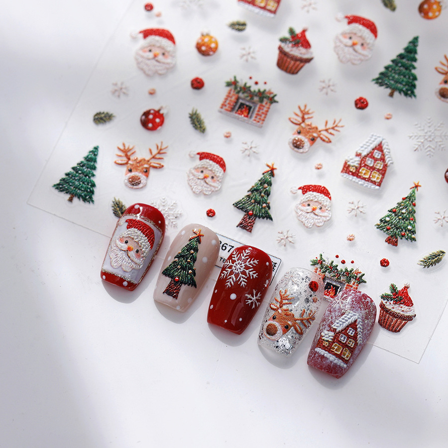 Cute Christmas Bear & Gingerbr - Nail Art Xmas Tree ulasan dan harga