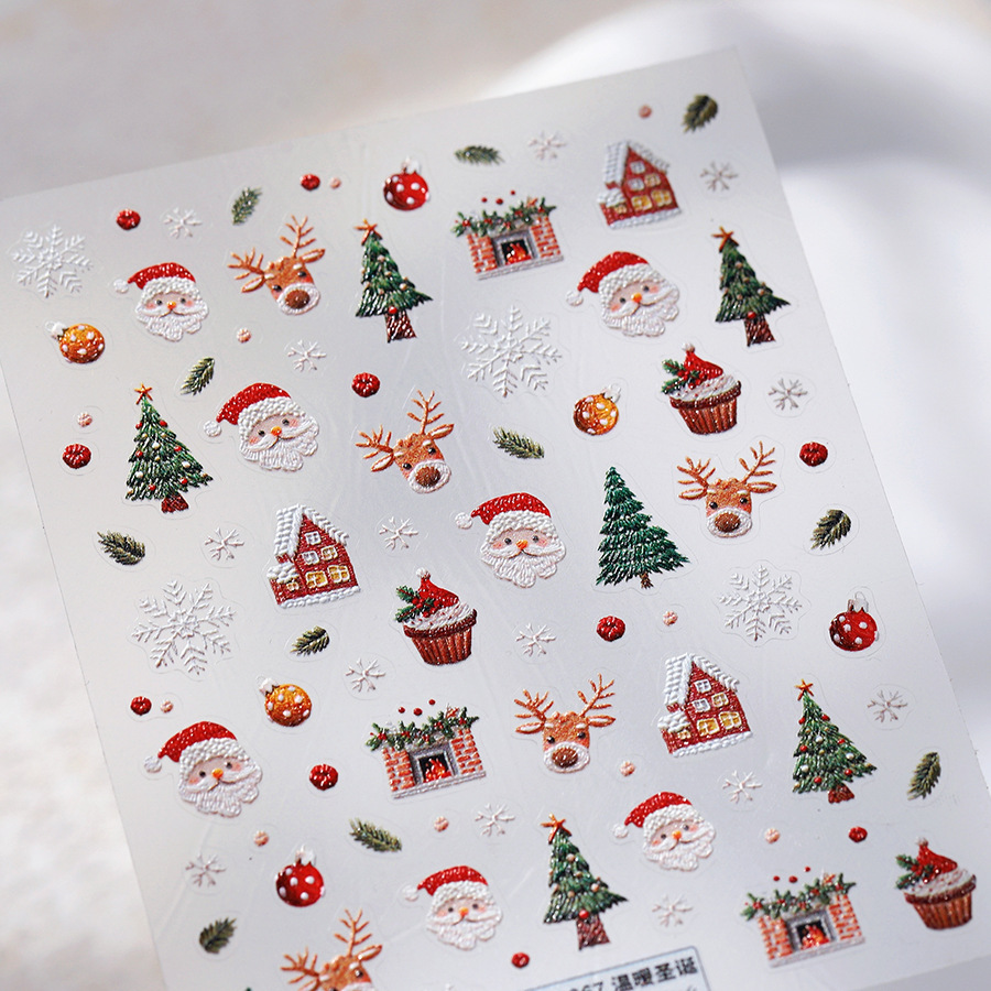 Cute Christmas Bear & Gingerbr - Nail Art Xmas Tree ulasan dan harga