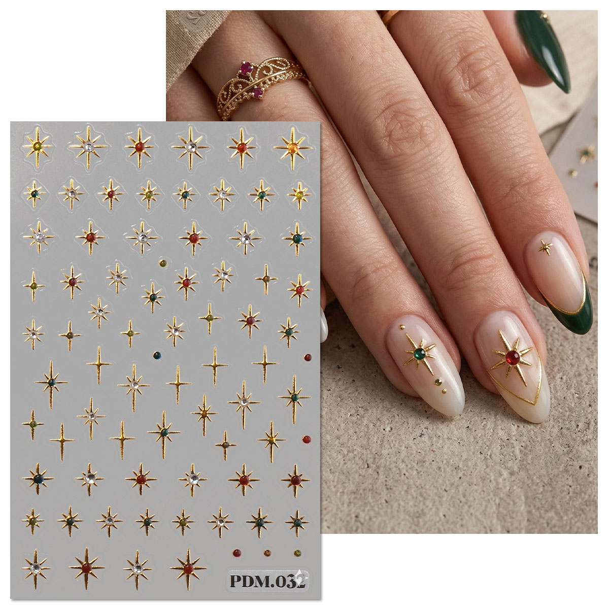 Gold Silver Starburst Nail Art - Nail Art Ramadan ulasan dan harga